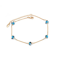 Lucky Eye Turkish Evil Eye Ankle Bracelet Gold Color Copper Foot Leg Chain Anklet Fashion Jewelry Gifts for Women Men EY6734