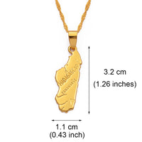 Anniyo Madagascar Map Pendant Necklaces for Women Men Gold Color Jewelry Africa Malagasy Maps Chain #006910