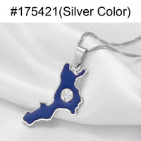 Anniyo Calabria Italy Map Charm Pendant Necklaces Italian Jewelry for Women Girls  #175421