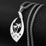 Anniyo Coconut Tree and Flowers Guam Pendant Necklaces for Women Men Gold Color Guam Jewelry #128521