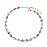 Lucky Eye Turkish Evil Eye Ankle Bracelet Gold Color Copper Foot Leg Chain Anklet Fashion Jewelry Gifts for Women Men EY6734