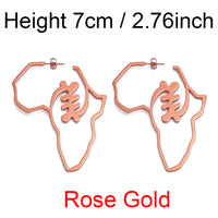 Anniyo African Symbol Earrings Gold Color Stainless Steel Adinkra Nyame Earrings Stud Ethnic large Jewelry Love  #131121