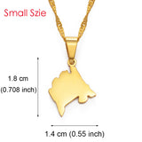 Anniyo Mini Montenegro Map Pendant Necklaces for Women Girls Small Size Jewelry Stainless Steel Necklaces #149521