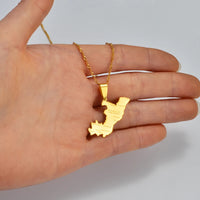 Anniyo Republic of the Congo Map & City Name Charm Pendant Necklaces Brazzaville Ethnic Ornament Jewelry #175921