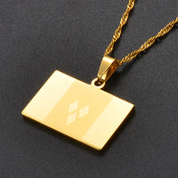 Anniyo ST Vincent Flag Pendant Thin Chain Necklaces Gold Color Saint Vincent Jewelry @140521