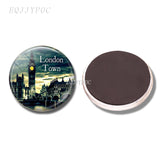 England Big Ben Fridge Magnet 1PCS Glass Cabochon British London Souvenir United Kingdom Flag Map Refrigerator Magnets Stickers