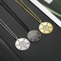 Dawapara Abracadabra Pendant Abraxas Cabalistic Magic Occult Esoteric Amulet Necklace Supernatural Stainless Steel Jewelry