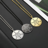 Dawapara Abracadabra Pendant Abraxas Cabalistic Magic Occult Esoteric Amulet Necklace Supernatural Stainless Steel Jewelry