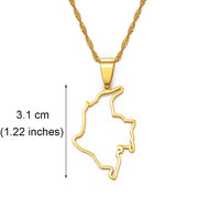 Anniyo 3.1cm Outline Colombia Map Pendant Necklace Silver Color/Gold Color Jewelry Map of Colombian Chains #200321