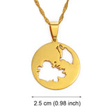 Anniyo Antigua and Barbuda Pendant & Necklaces for Women Girls Silver Color/Gold Color Jewelry #145221