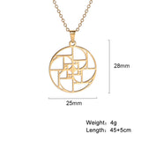 Skyrim Fibonacci Spiral Circle Triangle Golden Ratio Geometry Pendant Necklace Stainless Steel Women Choker Necklace Jewelry