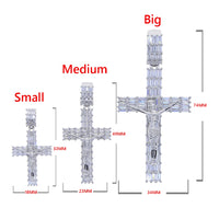 Iced Out Jesus Cross Pendant Necklace For Men Women Gold Color Bling 5A Geometric Zircon Religion Fashion Hip Hop Jewelry