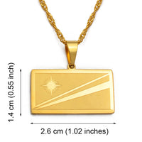 Anniyo The Republic of Marshall Island Flag Necklaces for Women/Girl Gold Color & Stainless Steel Jewelry #029221