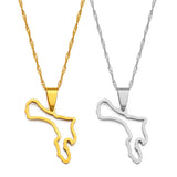 Anniyo Outline Bonaire Map Pendant Necklaces Netherlands Antilles Jewelry #243021
