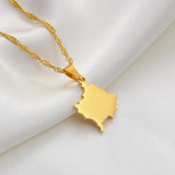 Anniyo 2CM Small Size Kosovo Pendant Necklaces For Women Girls Silver Color/Gold Color Jewelry Kosoves Charms Jewellery #146721