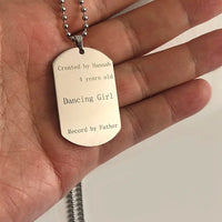 Customized Photo Name Necklace Stainless Steel Engrave ID Dog Tag Army Pendant Chain For Woman Jewelry Personalized Necklace