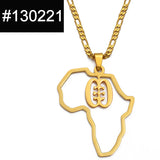 Anniyo African Map Cultural Symbol Pendant Necklaces Women Men Adinkra Gye Nyame Ethnic Jewelry Congo Ghana Nigeria @129721