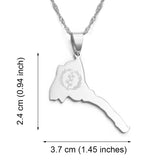 Anniyo 3.7cm Eritrea Map & Flag Pendant Necklaces Women Girl Silver Color/Gold-Plated Jewelry African Map of Eritrean @025821