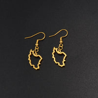Anniyo Iran Map Earrings for Women Girls Jewelry Stainless Steel Iranian Outline Earring #246321