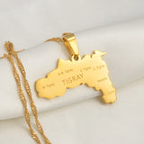 Anniyo Ethiopia Tigray Region With Cities Pendant Necklaces African Jewelry for Women Girls #180421