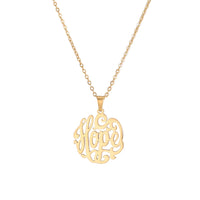 Cazador Hollow Faith Hope Letter Pendant Necklace for Women Stainless Steel Jewelry Charm Necklace Birthday Party Gifts New 2025