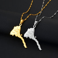 Anniyo Eritrea Map With City Name Pendant Necklaces Women Girls Silver Color/Gold Color Jewelry African Map of Eritrean @253821