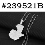 Anniyo Guatemala Map With City Name Pendant Necklaces for Women Girls Jewelry Guatemalan #239521