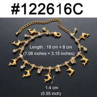 Anniyo Charm Anklet of Butterfly Dolphin Stone Shell Cross Heart fish Foot Chain Gold Color Jewelry Wedding Party Anklet #122616