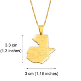 Anniyo Guatemala Map With City Name Pendant Necklaces for Women Girls Jewelry Guatemalan #239521