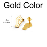 Anniyo Black Lives Matter Fist Symbol Stud Earrings Silver Color/Gold Color/Rose Stainless Steel BLM African Jewelry #201021