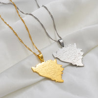 Anniyo Bosnia and Herzegovina Map With City Name Pendant Necklaces Bosna Hercegovina Jewelry #258021