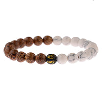 New Classic Natural Wood Beads Bracelets For Women Meditation Prayer Sliver Om Pendant Bracelet Men Wooden Yoga Jewelry