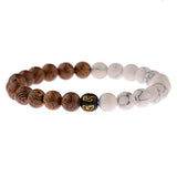 New Classic Natural Wood Beads Bracelets For Women Meditation Prayer Sliver Om Pendant Bracelet Men Wooden Yoga Jewelry