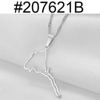 Anniyo Outline Eritrea Map Pendant Necklaces for Women Girls Silver Color/Gold Color Jewelry African Map of Eritrean #207621