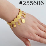 Anniyo Arab Coin Bracelets Gold Color Banglet Africa The Middle East Popular Jewelry Dubai Cuff Bracelet for Women Girls #254806