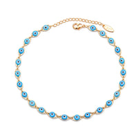Lucky Eye Turkish Evil Eye Ankle Bracelet Gold Color Copper Foot Leg Chain Anklet Fashion Jewelry Gifts for Women Men EY6734