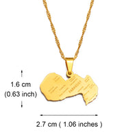 Anniyo Paraguay Map Pendant Necklaces for Women Men Jewelry Paraguayan #241221