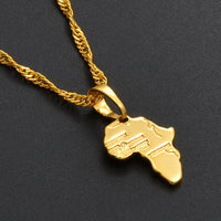 Anniyo (1.3CM) Mini Africa Map Pendant and Necklace for Women Girls Gold Color Jewelry Small Map African Wholesale #048604