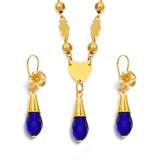 Anniyo Hawaiian Jewelry sets Pendant Necklaces Flower Earrings Colored Crystal Bead Ball Chains Guam Micronesia Chuuk #258006