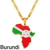 Anniyo 3.8CM Hip-hop Africa Map Pendant Necklace Jewelry Ghana Nigeria Congo Sudan Somalia Uganda Zimbabwe Zambia Liberia#207921