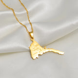 Anniyo Eritrea Map With City Name Pendant Necklaces Women Girls Silver Color/Gold Color Jewelry African Map of Eritrean @253821