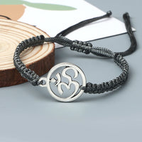 Charm OM Symbol Handmade Braided Rope String Adjustable Red Black Bracelets Women Men Lucky Fashion Jewelry Friend Gift Prayer