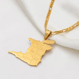 Anniyo (3.5cm Big) Trinidad & Tobago Map City Name Pendant Necklace For Women Men Gold Color Trendy Ethnic Jewelry @119421