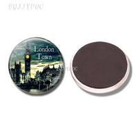 England Big Ben Fridge Magnet 1PCS Glass Cabochon British London Souvenir United Kingdom Flag Map Refrigerator Magnets Stickers