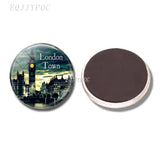 England Big Ben Fridge Magnet 1PCS Glass Cabochon British London Souvenir United Kingdom Flag Map Refrigerator Magnets Stickers