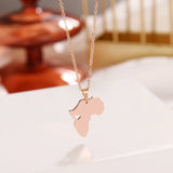 DOTIFI  Stainless Steel Necklace For Women Man Africa Map Gold Color Pendant Necklace Engagement Jewelry