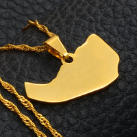 Anniyo Somaliland Map Pendant Necklaces Gold Color Jewelry #022621