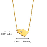 Anniyo Saudi Arabia Map With White Stone Charm Pendant Necklace Kingdom of Saudi Arabia Jewelry Women Girls  #252521