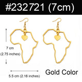 Anniyo 7CM/2.6CM/3.5CM Africa Map Big Earrings Exaggerate Earring Heart African Jewelry Traditional Ethnic Hyperbole #232721