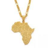 Anniyo Africa Map Pendant Necklaces Women Men Silver Color/Gold Color African Ethnic Jewelry  #077621B